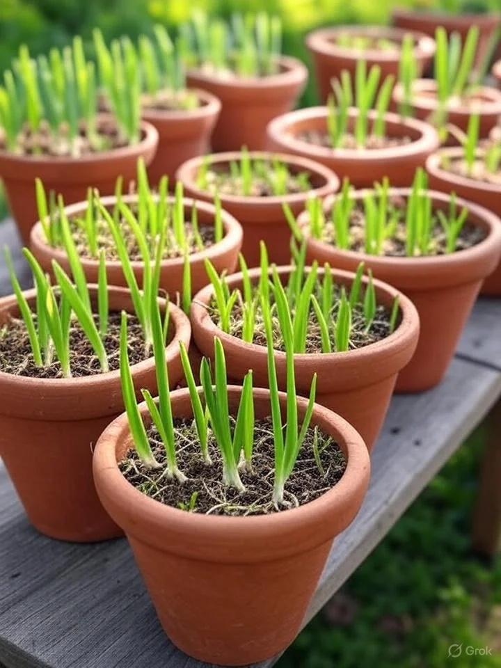 grow garlic in pots