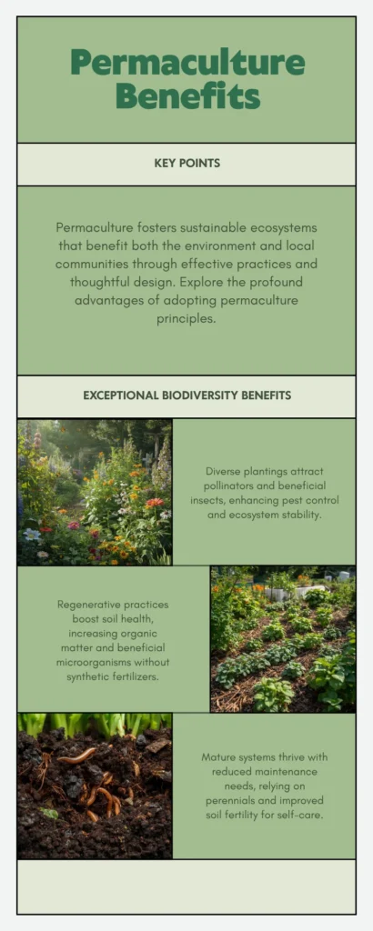 Unlock Nature's Wisdom: Your Guide to Permaculture 3 Infographic - Permaculture Benefits