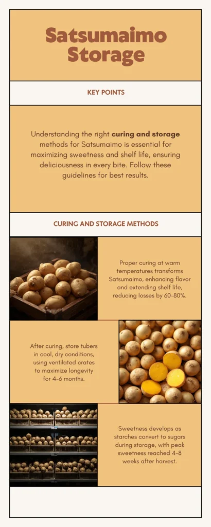 Grow Perfect Japanese Satsumaimo: The Complete Guide 3 Infographic - Satsumaimo Storage