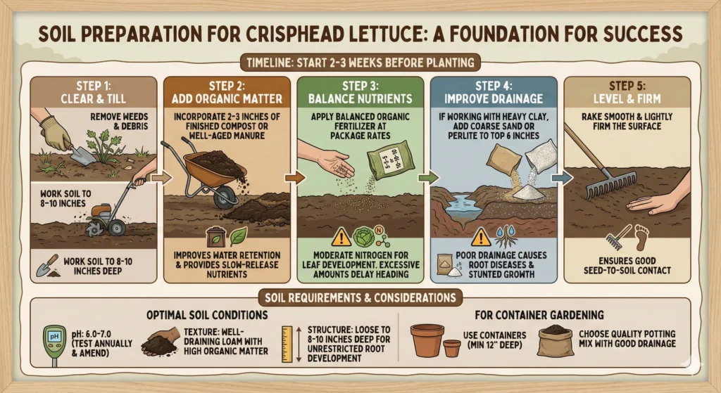 Soil Preparation for growing iceberg lettuce