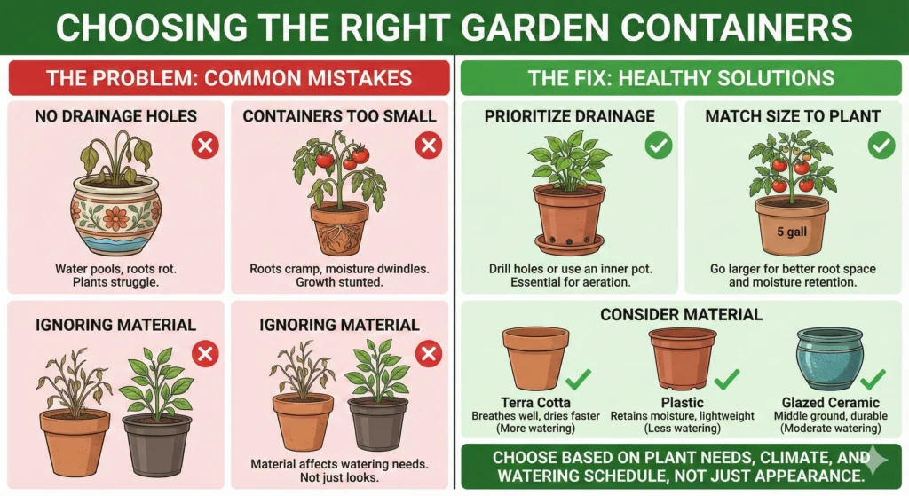 Transform Your Container Garden: Fix These 7 Mistakes 2 Choosing the Wrong Containers