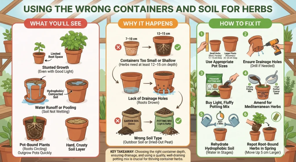 Using the Wrong Containers and Soil