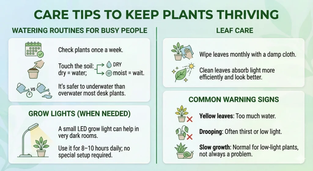 Effortless Greenery: Best Desk Plants for Small Offices 4 Care Tips to Keep Plants Thriving