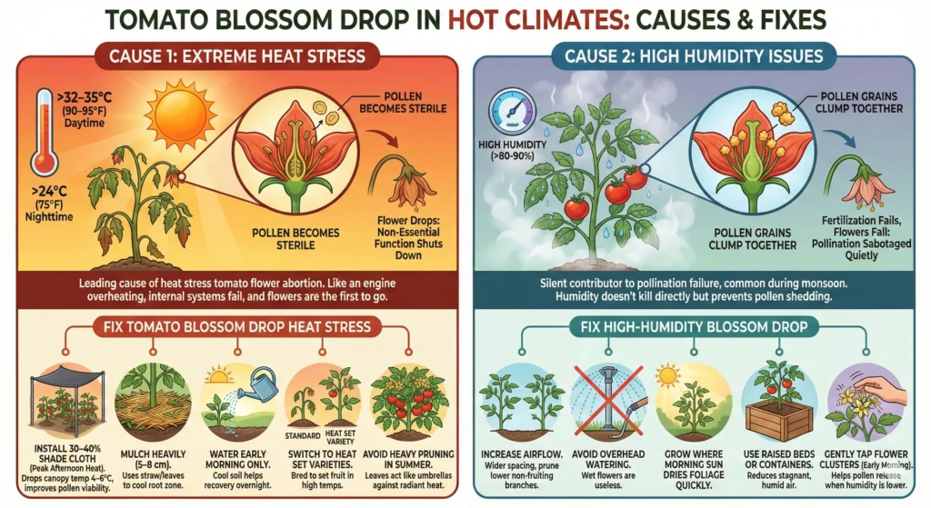 Stop Tomato Blossom Drop in Hot Weather 2 Cause 1 Extreme Heat Stress