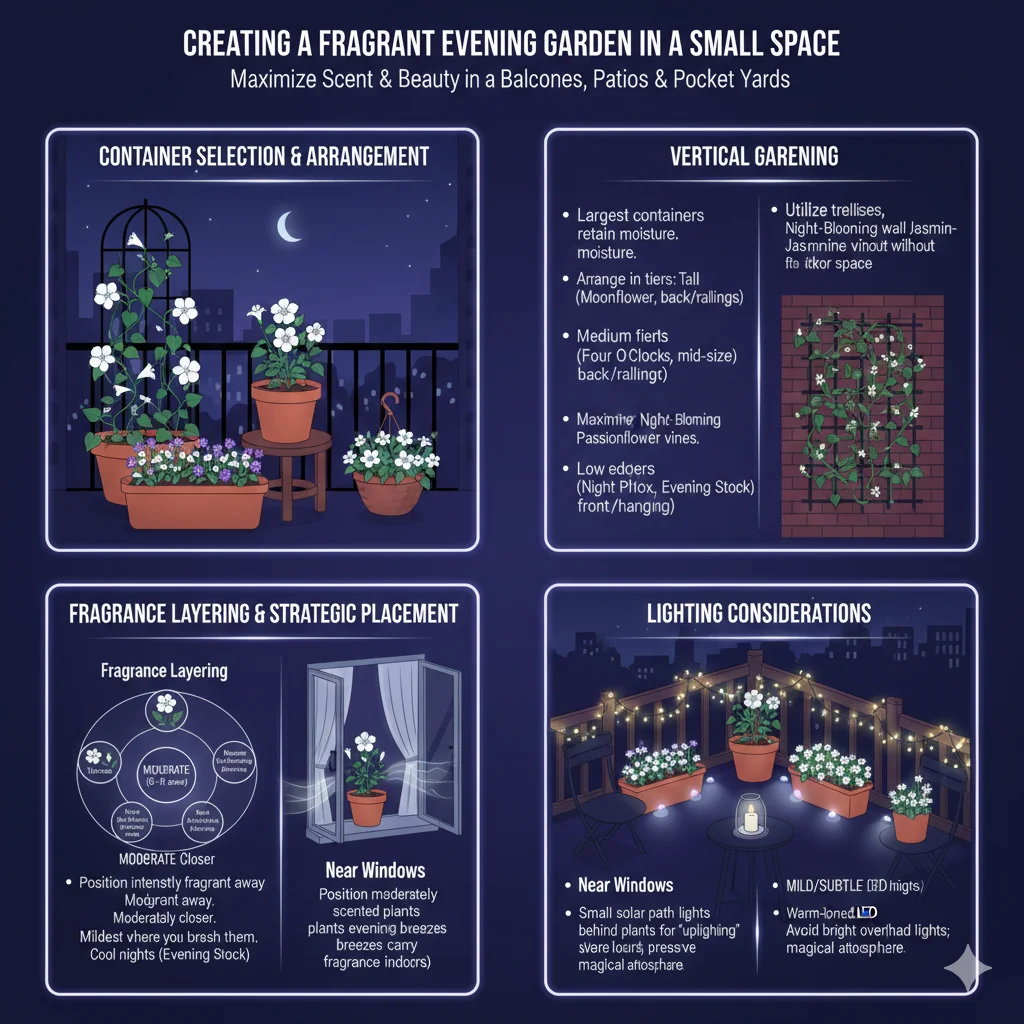 Creating a Fragrant Evening Garden in a Small Space Infographic