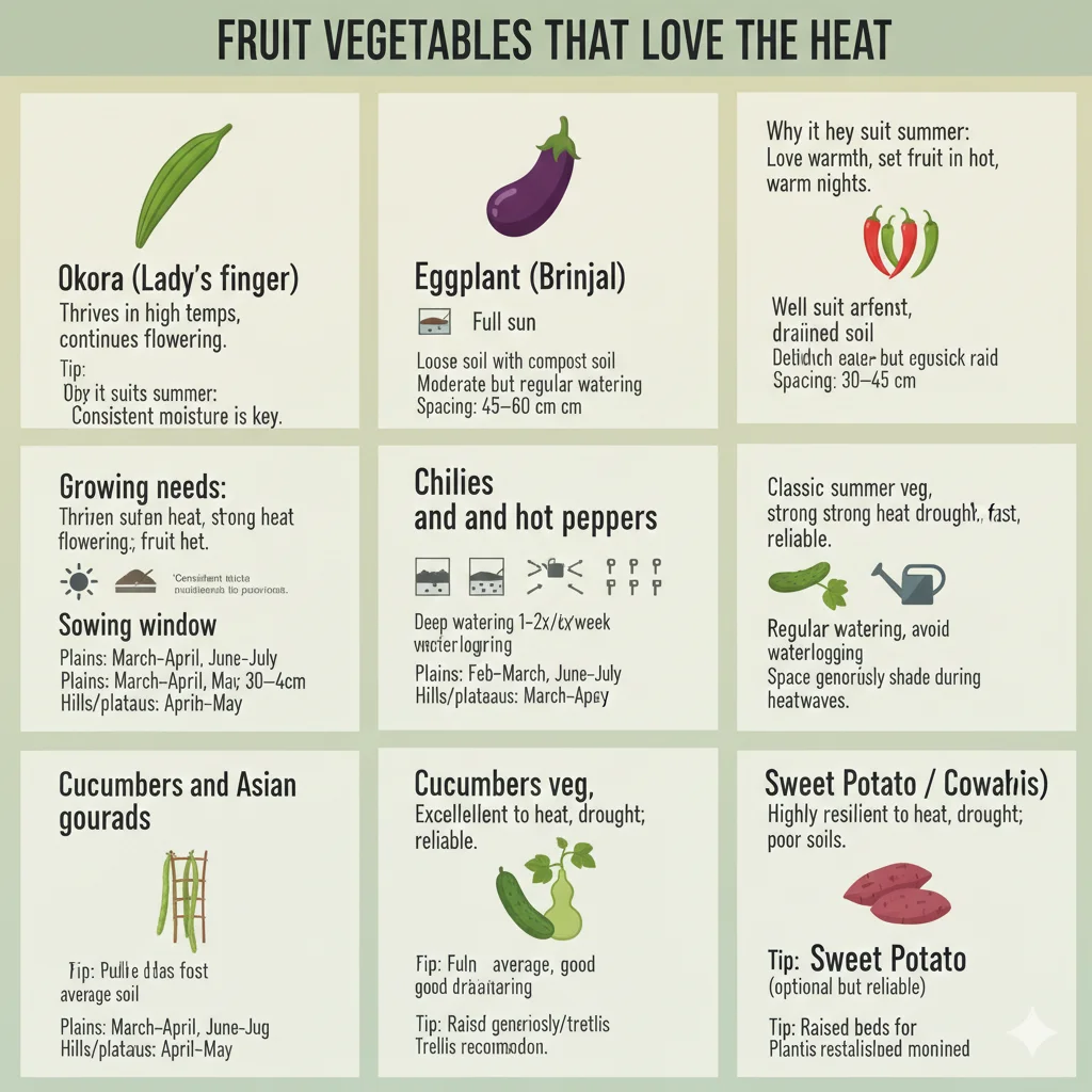 Fruit vegetables that love the heat Infographic