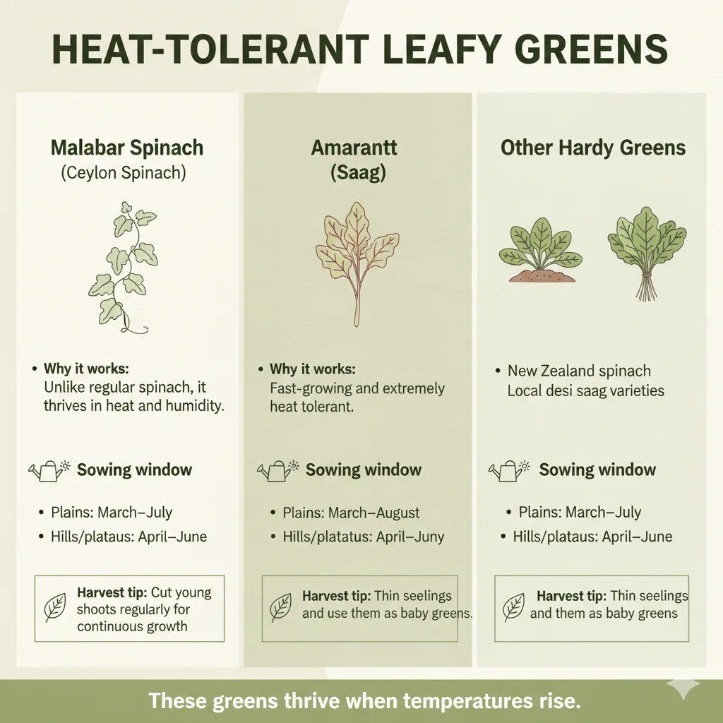Heat-tolerant leafy greens Infographic
