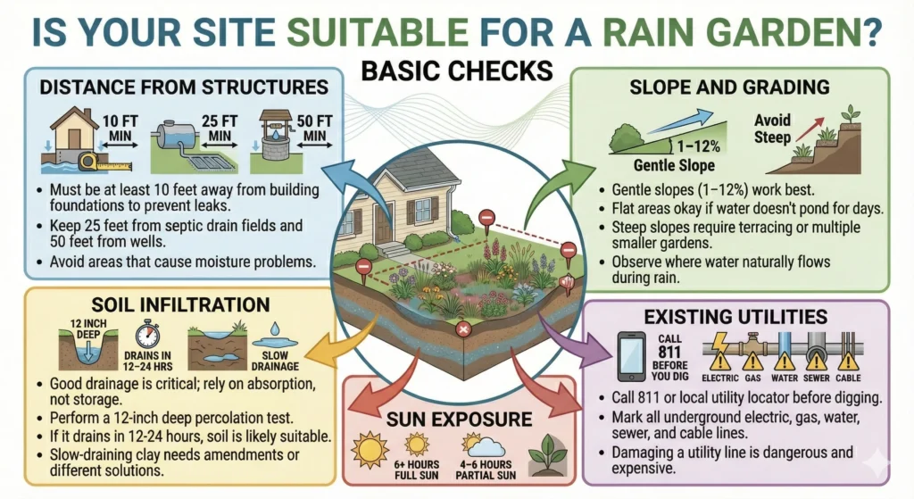 Rain Garden Basics: Essential Guide to Roof Runoff 3 Is Your Site Suitable