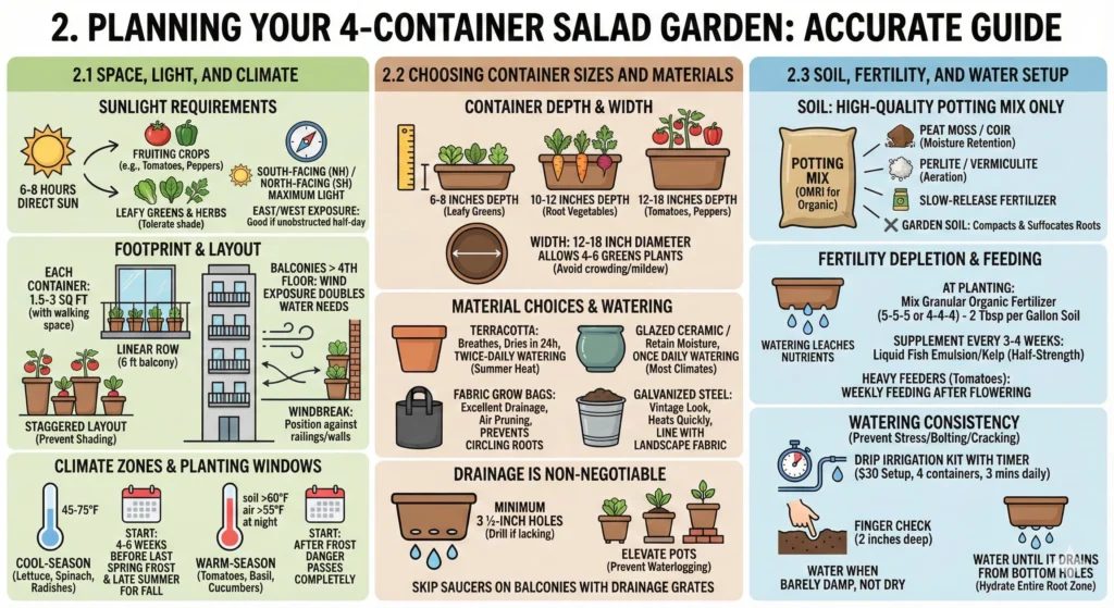 Planning Your 4-Container Salad Garden