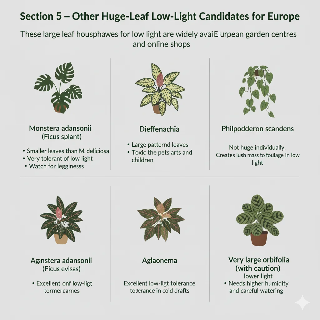 Section 5 – Other huge-leaf low-light candidates for Europe Infographic