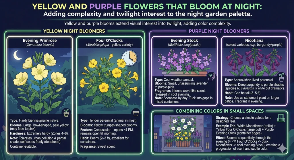 Yellow and Purple Flowers That Bloom at Night