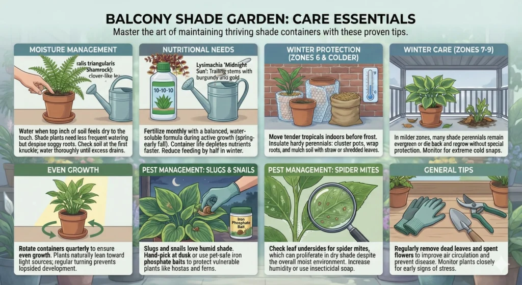 Thriving Shade Pots: 25+ Low-Light Winners for Lush Container Gardens 4 Care Essentials Infographic