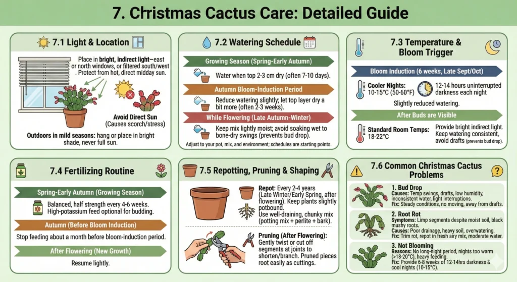 Christmas Cactus Care Detailed Guide Infographic