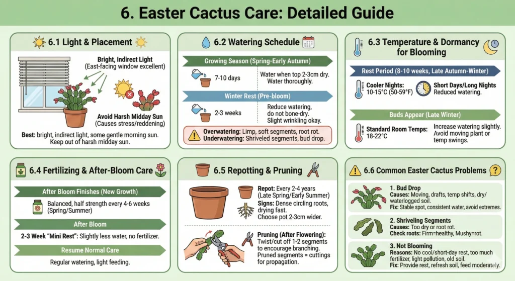 Easter Cactus Care Detailed Guide Infographic
