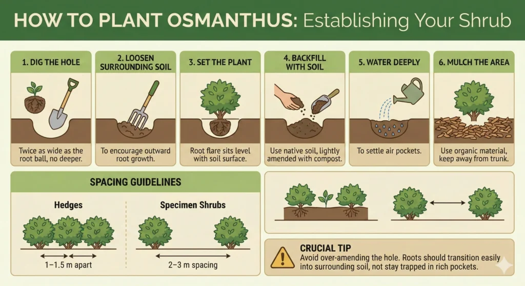 How to Plant Osmanthus Infographic
