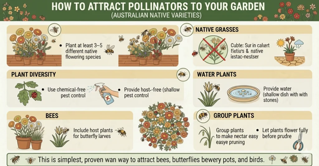 How to attract pollinators to your garden (step-by-step) Infographic