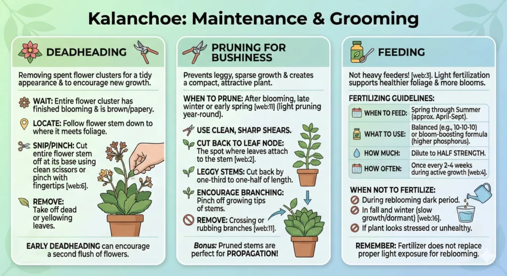 Maintenance & Grooming Kalanchoe Infographic
