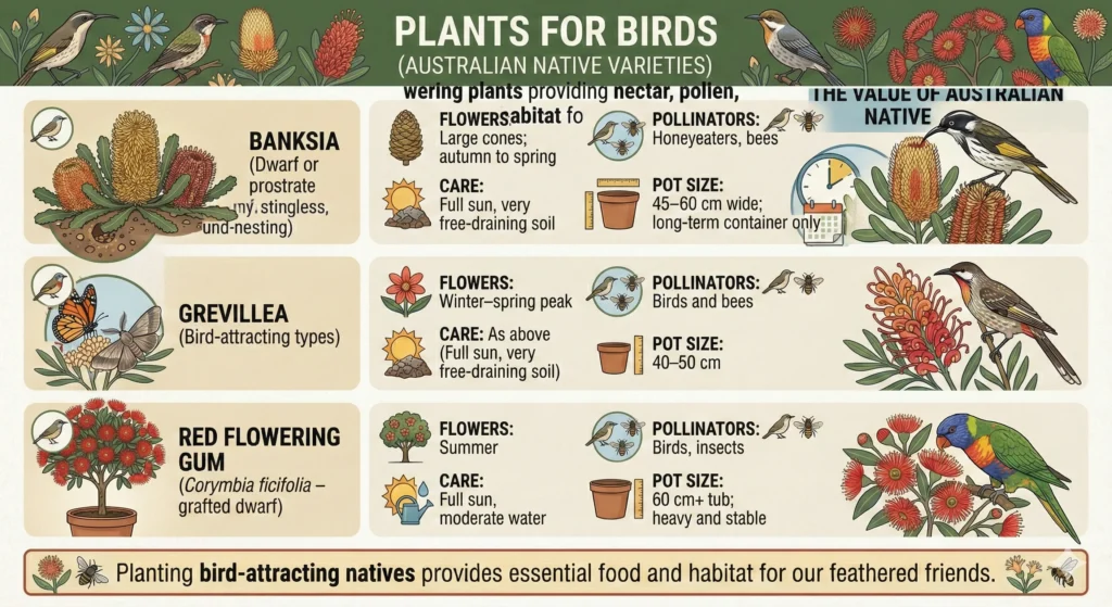 Plants for birds infographic