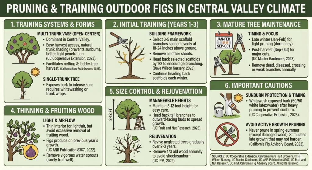 Pruning & Training Outdoor Figs infographic