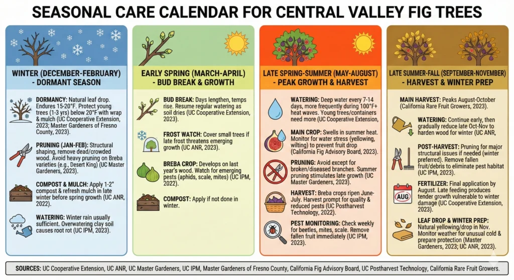 Seasonal Care Calendar for Central Valley Infographic
