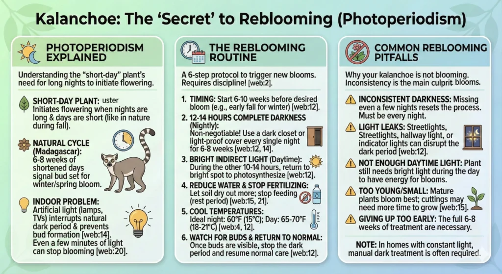 The Secret to Reblooming (Photoperiodism) Infographic