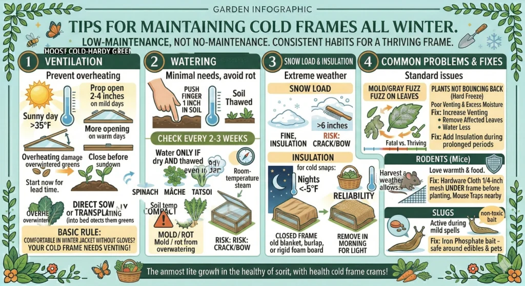 Smart Winter Gardening: Cold Frames for Zone 5 7 Tips for Maintaining Cold Frames All Winter Infographic
